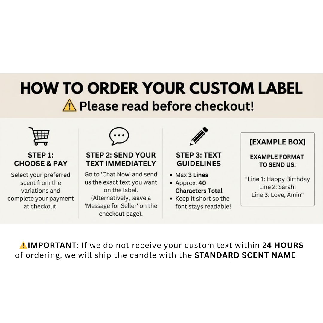 "Say Anything" Candle – Custom Text Label Candle (150g)