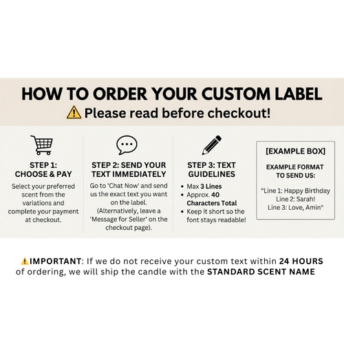 "Say Anything" Candle – Custom Text Label Candle (150g)