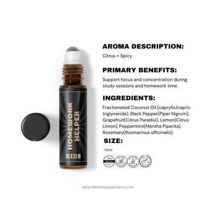 Homework Helper Essential Oil Roll On Blend 10ml 心静宝滚轮精油