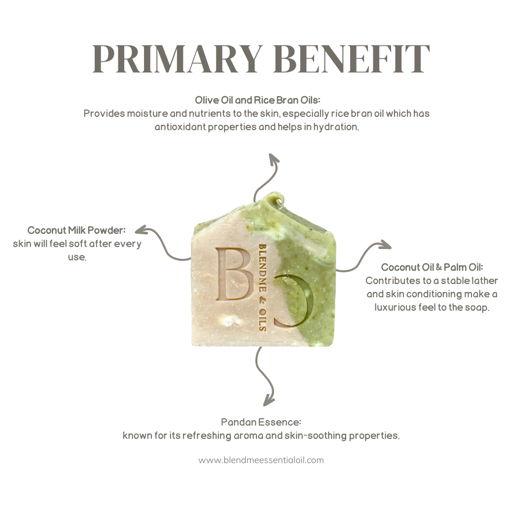 Pandan Coconut Milk Soap 80g
