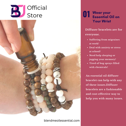Aromatherapy Diffuser Bracelet (Black)