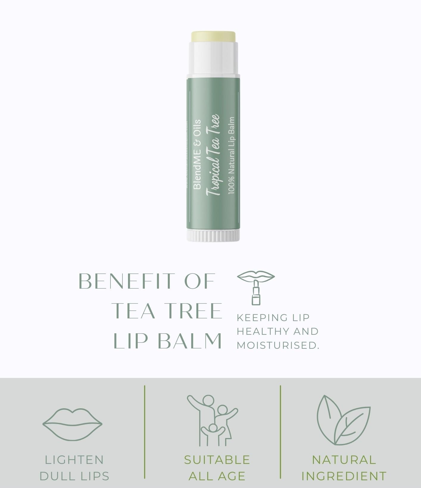 Tropical Tea Tree Lip Balm 5g 天然茶树润唇膏