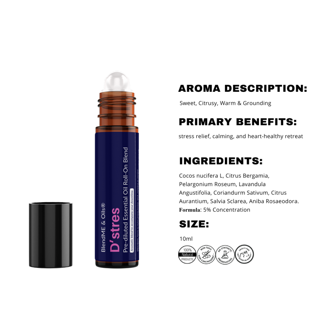 D'Stres (Destress)Essential Oil Roll On Blend 10ml